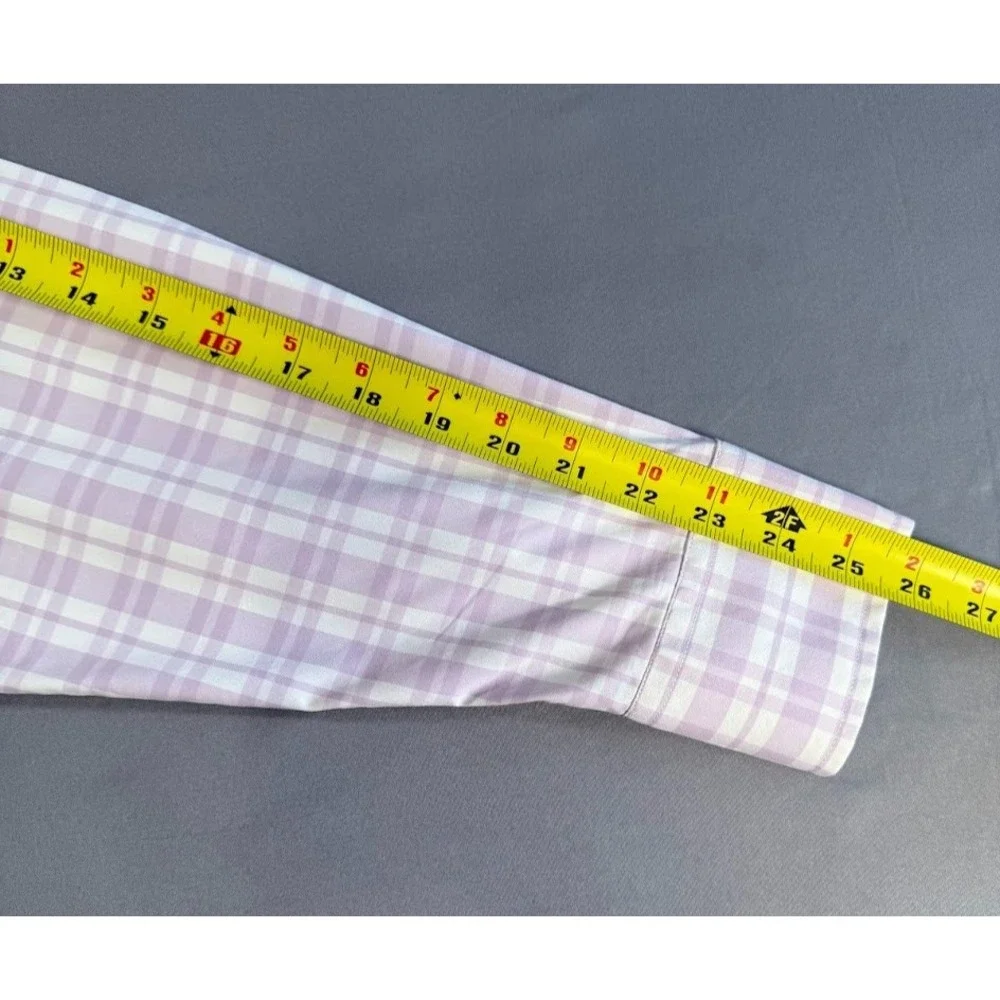 Untuckit Shirt Men XL Purple Plaid Button Up‎ Long Sleeve Pocket Lightweight - Picture 11 of 16